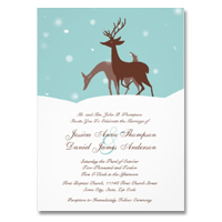 Winter Deer Christmas Wedding Invitation